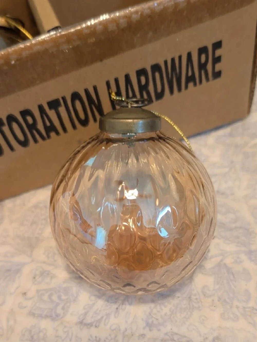 Restoration Hardware Champagne Glass Faceted Holiday Ornaments - Set of 4